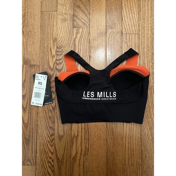 NWOT Reebok x Les Mills Black‎ Sports Bra Athletic Athleisure Size XS - Picture 2 of 3
